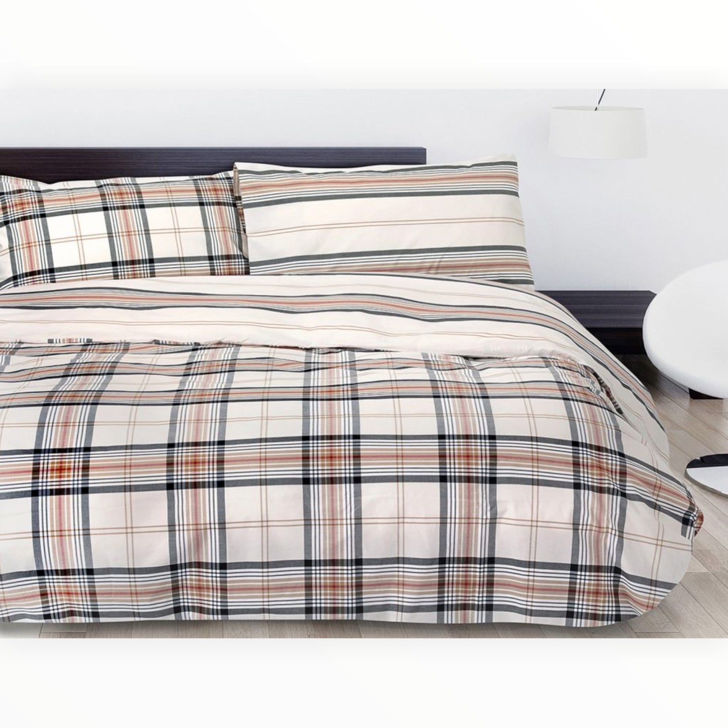 Completo lenzuola York cotone percalle pettinato tinto filo