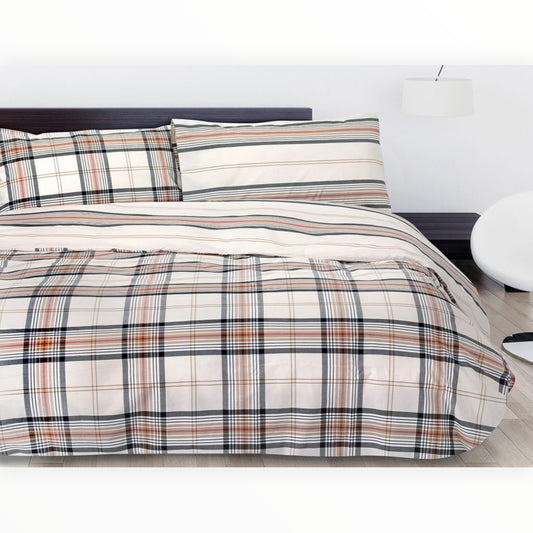Completo lenzuola York cotone percalle pettinato tinto filo