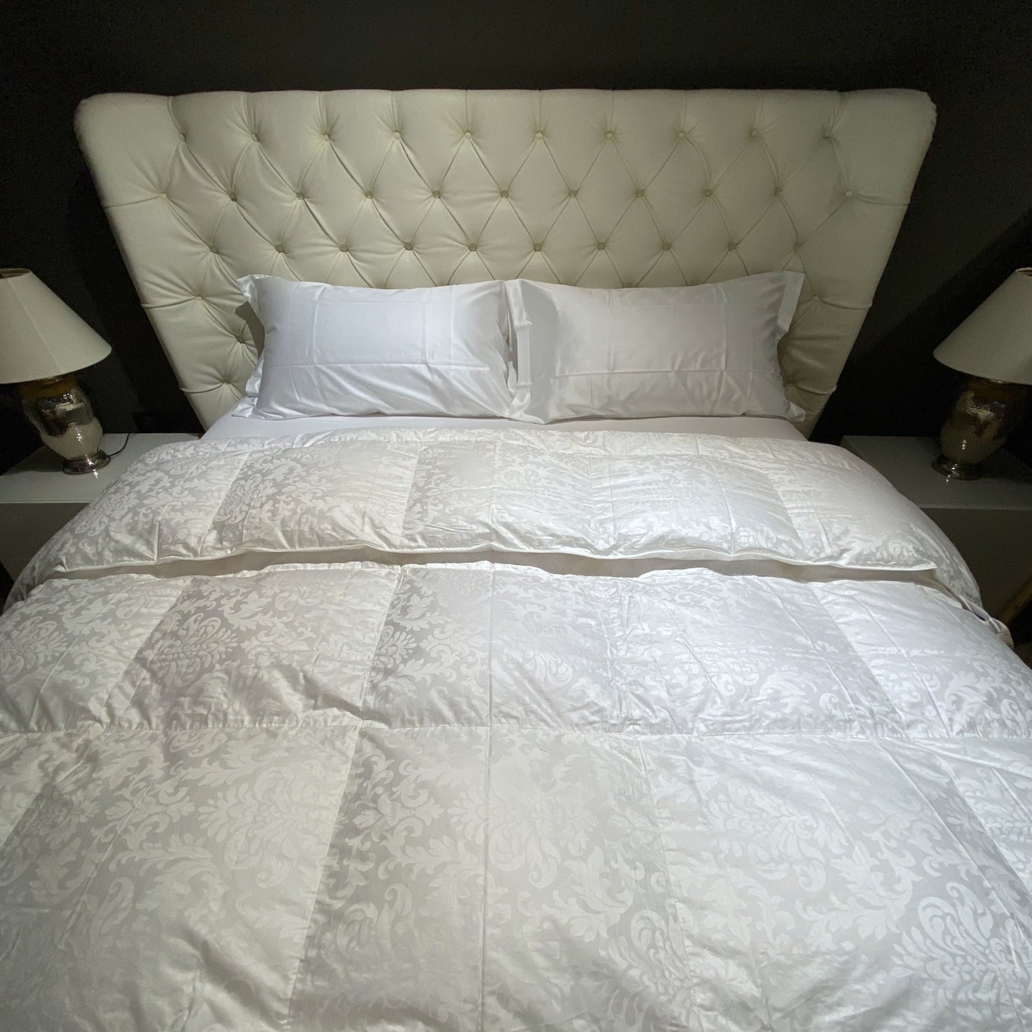 Fiocco di piuma in raso Jacquard Extra fine Siberia 100% Invernale