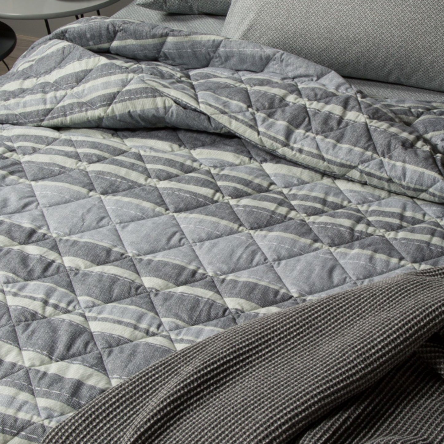 Copriletto trapuntato Diletto Sky Blu 100% cotone Caleffi