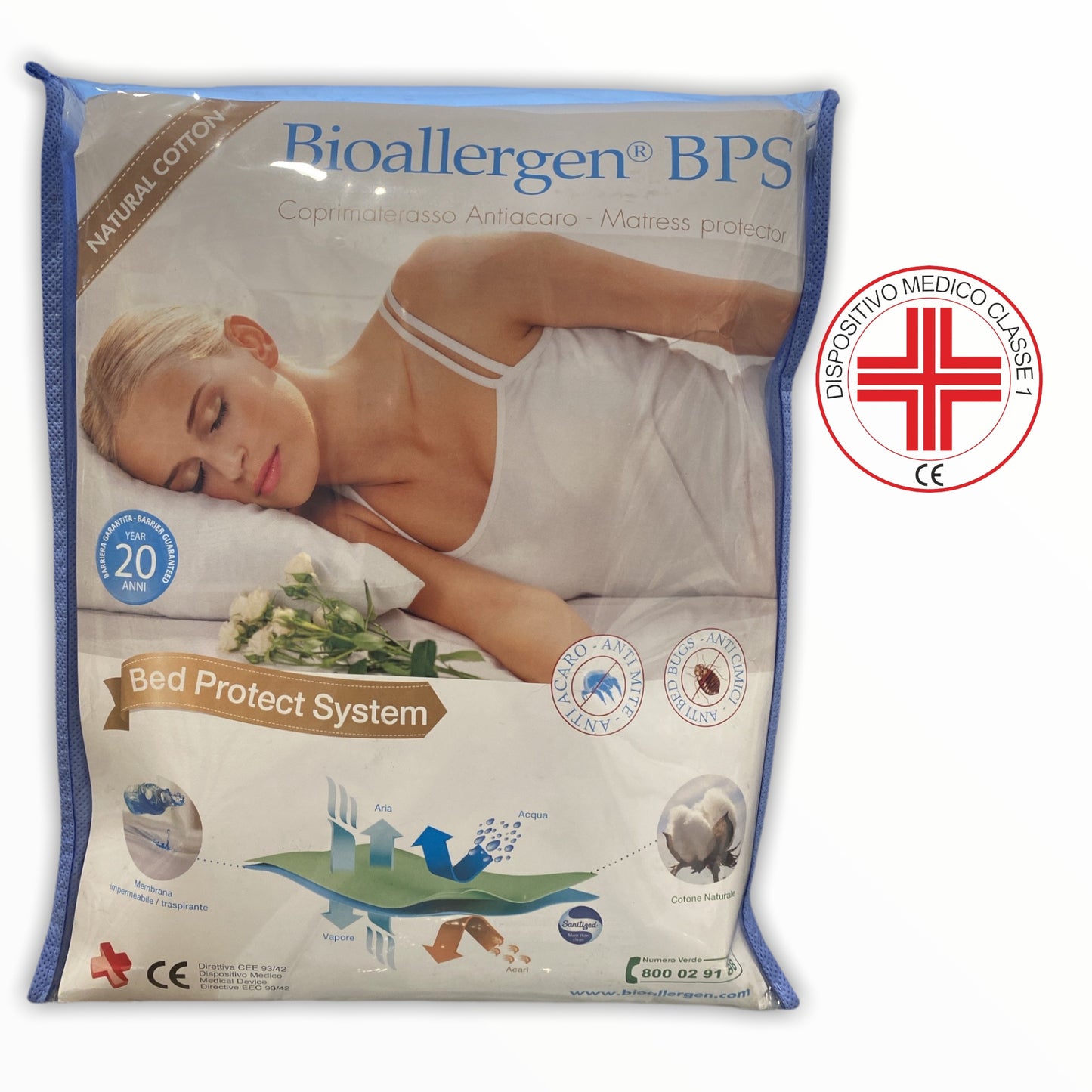 Coprimaterasso antiacaro e impermeabile BPS Disp. Medico