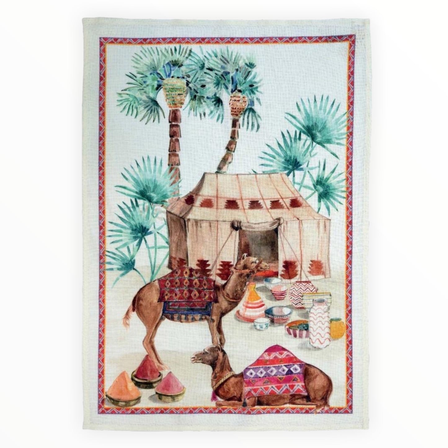 Strofinaccio Souk Red in puro lino