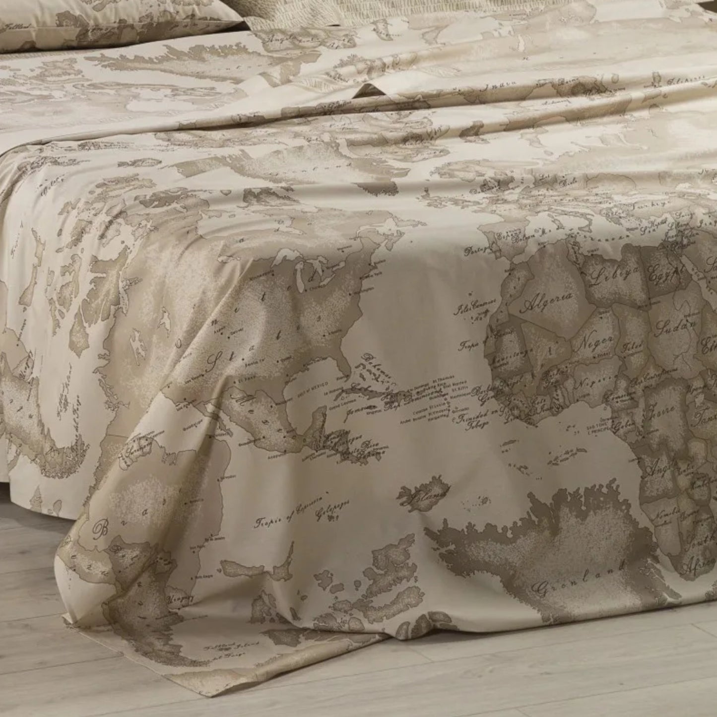 Lenzuolo Copriletto Geo Safari in percalle di cotone