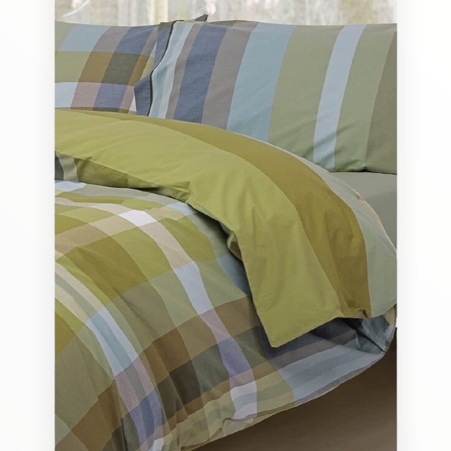 Parure copripiumino Derby 100% cotone percalle tinto in filo