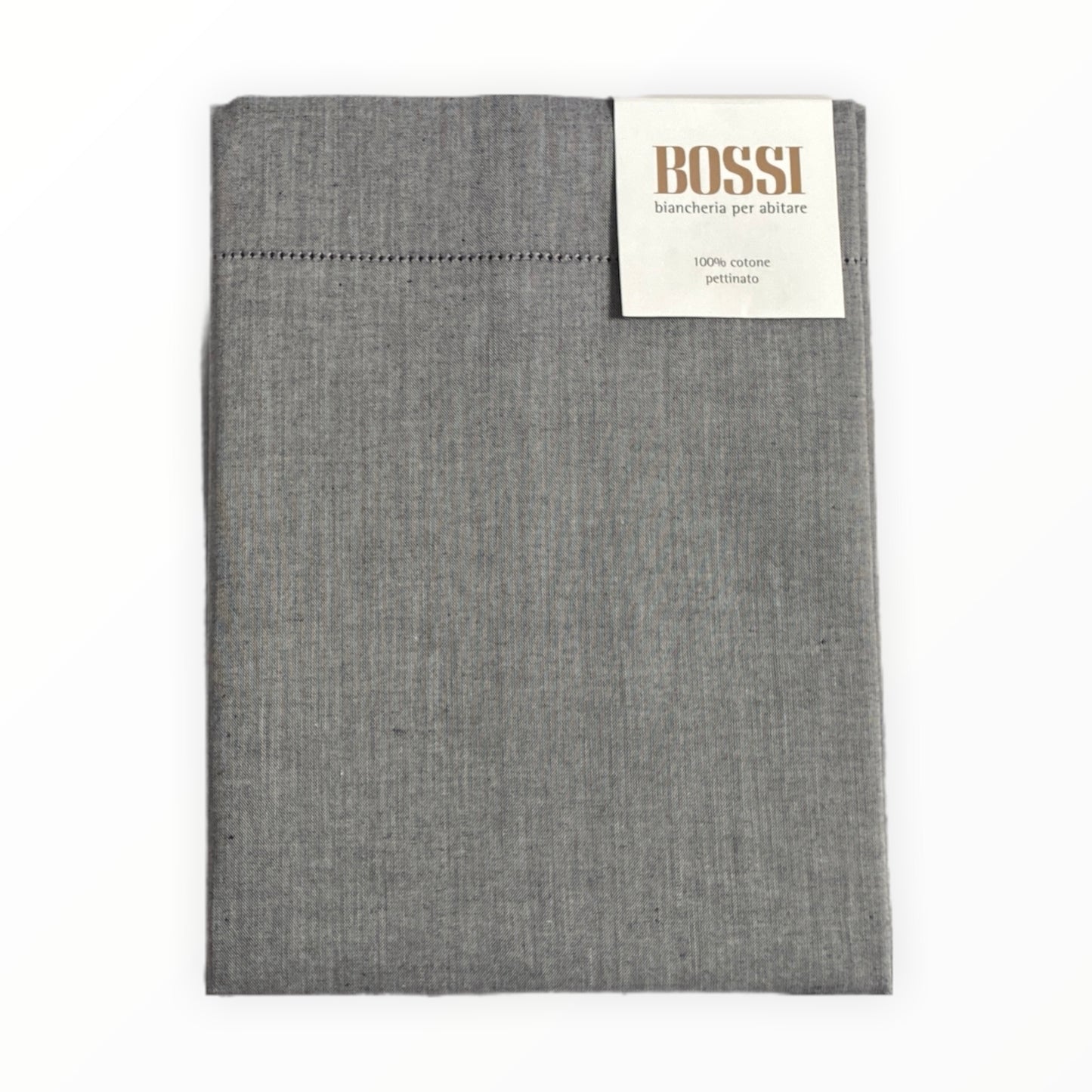 Coppia federe Melange Bossicolor 2 volani cotone percalle