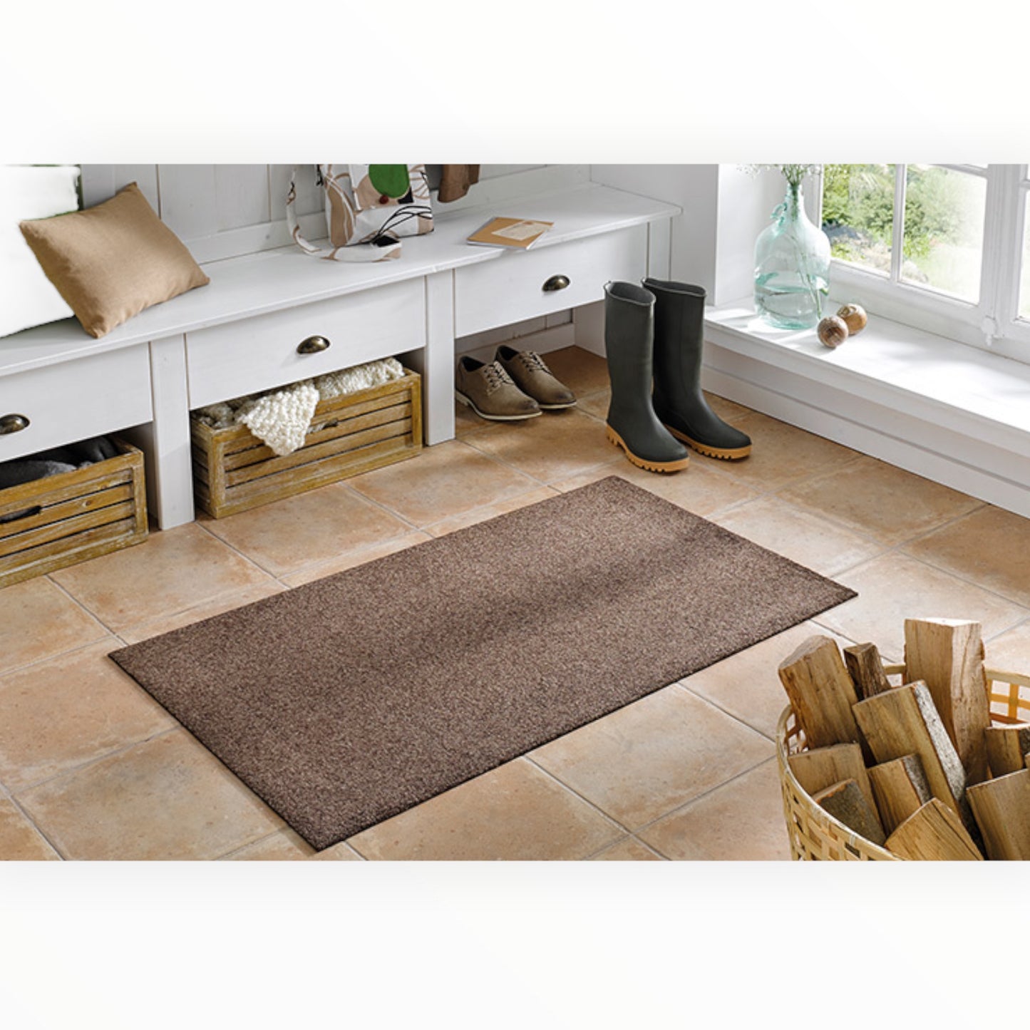Tappeto antiscivolo tinta unita Wash+Dry Decor