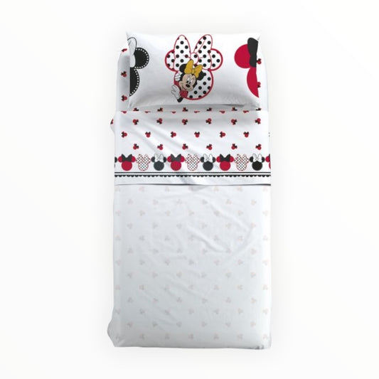 Completo lenzuola Minnie Pois 100% cotone