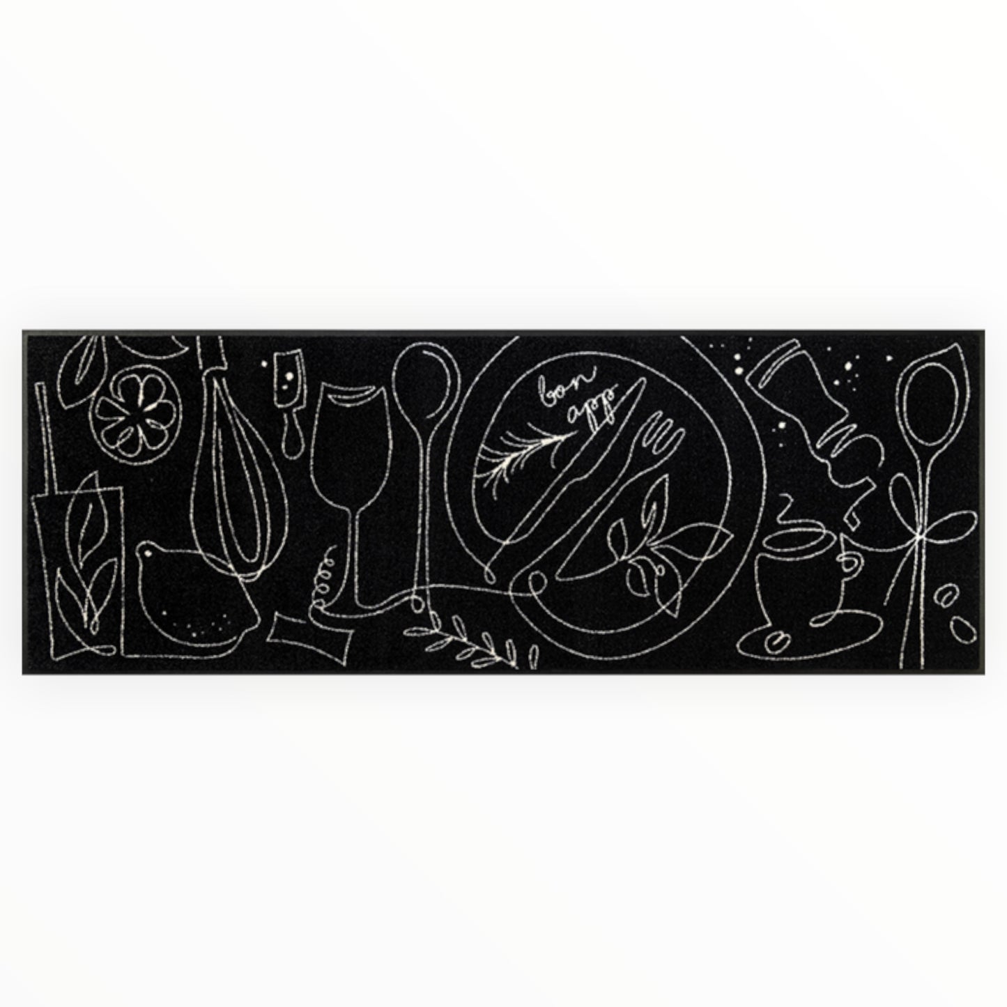 Tappeto antiscivolo Fine Dining Wash+Dry con bordo