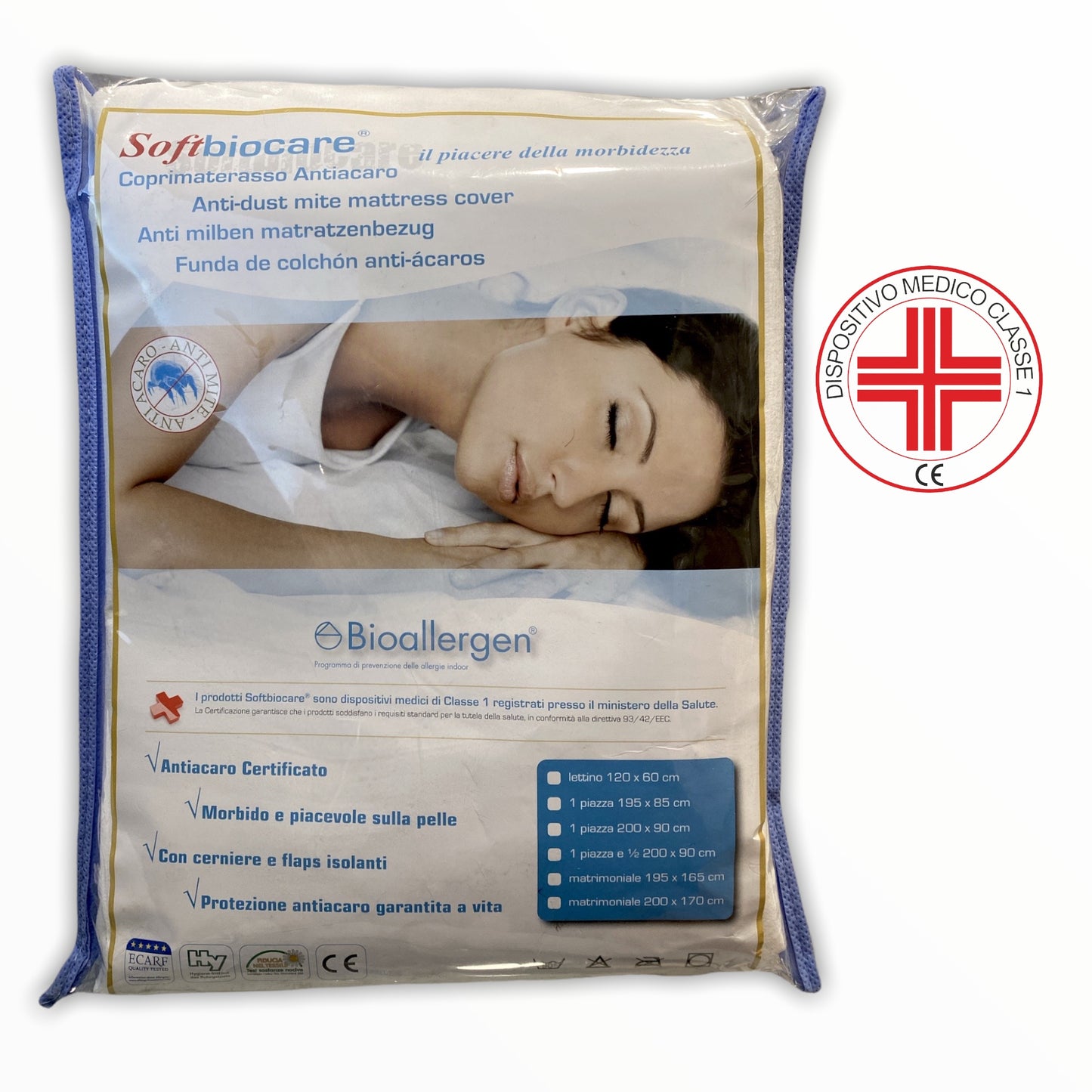Coprimaterasso antiacaro Softbiocare Disp. Medico