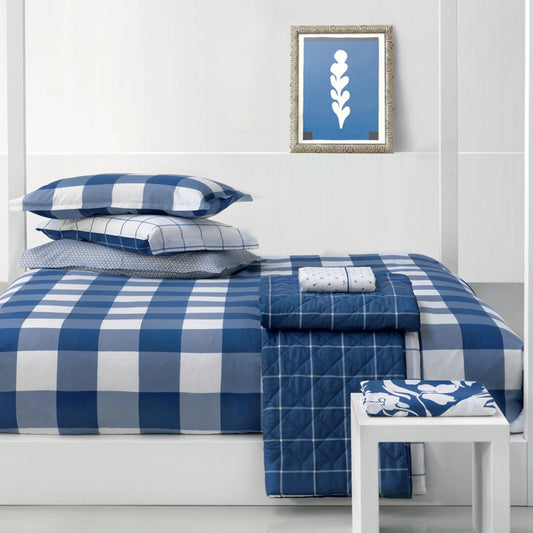 Trapuntino Ambrogio Blu 100% cotone pettinato tinto in filo