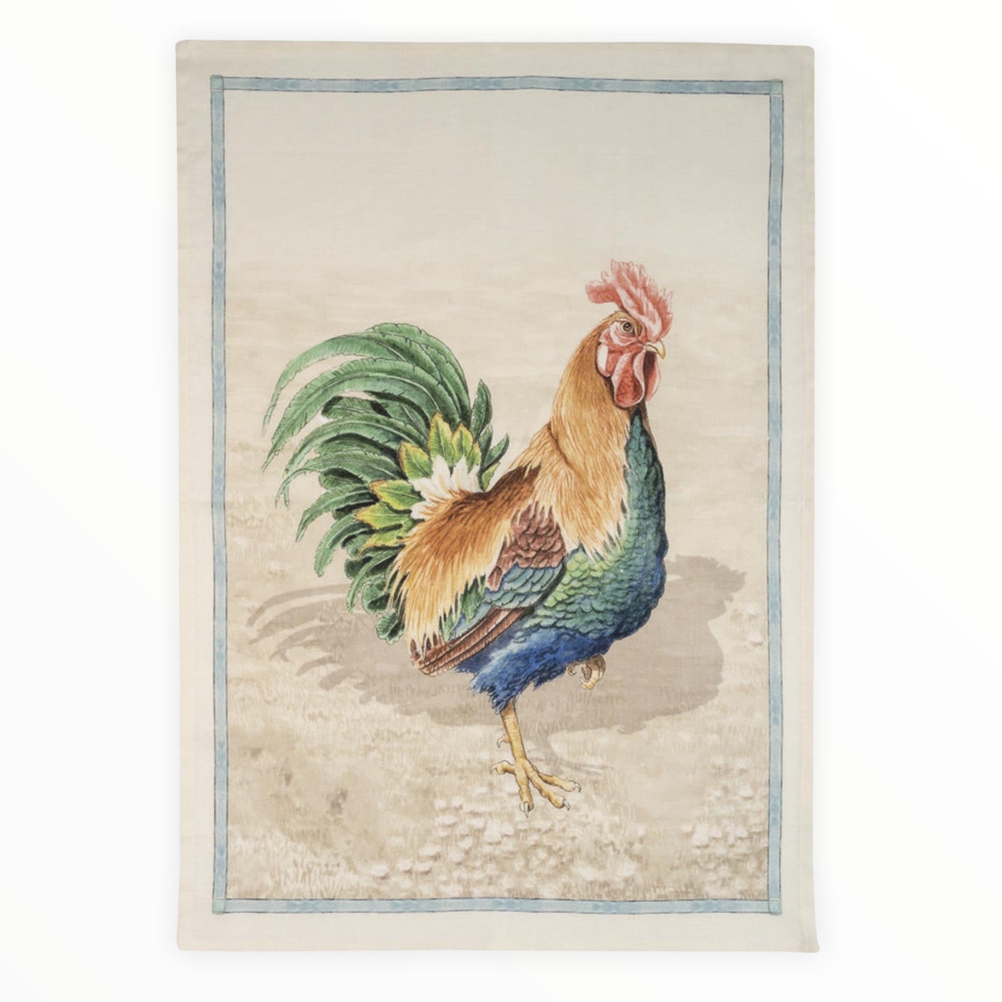 Strofinaccio Roosters Marrone in puro lino