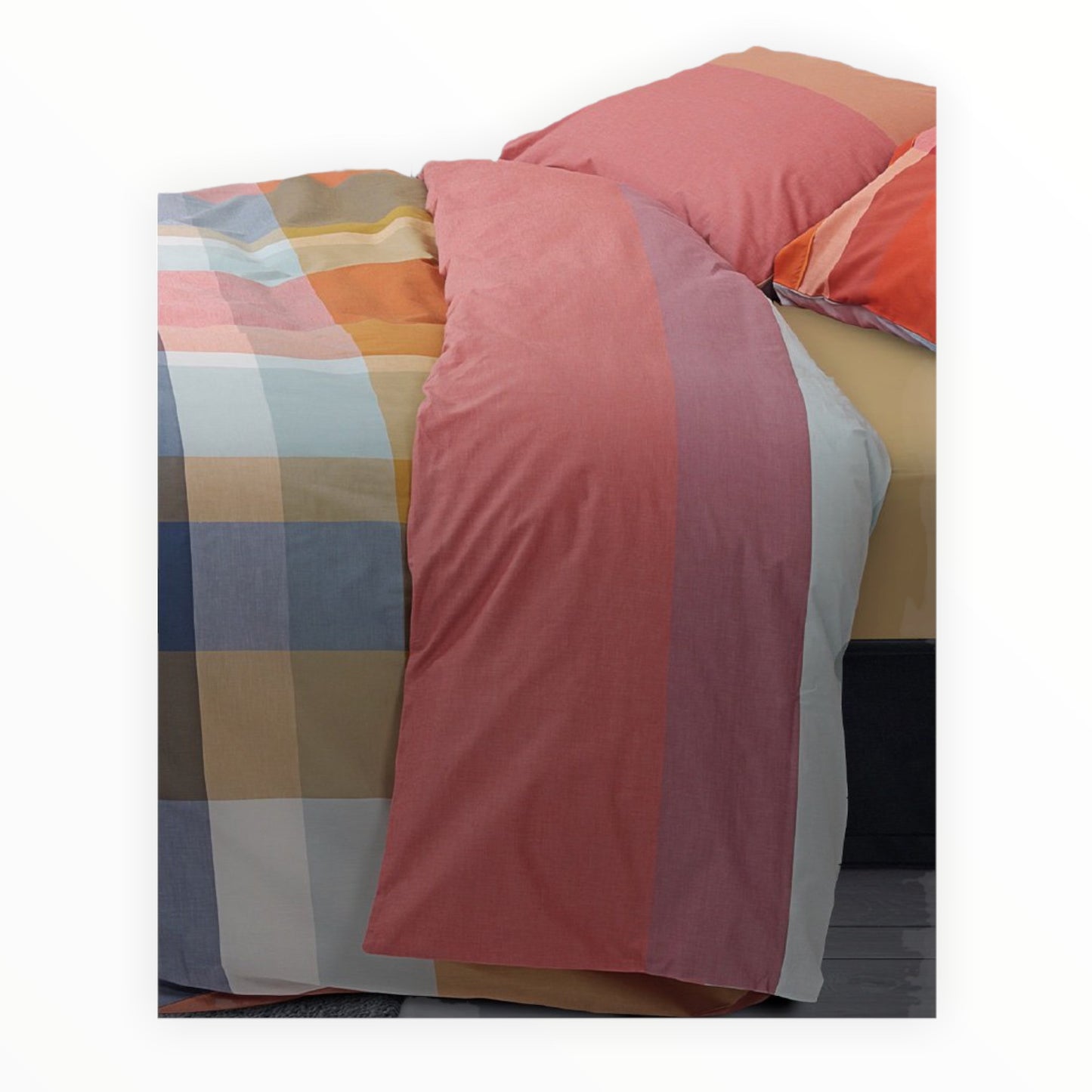 Parure copripiumino Brighton 100% cotone percalle tinto in filo