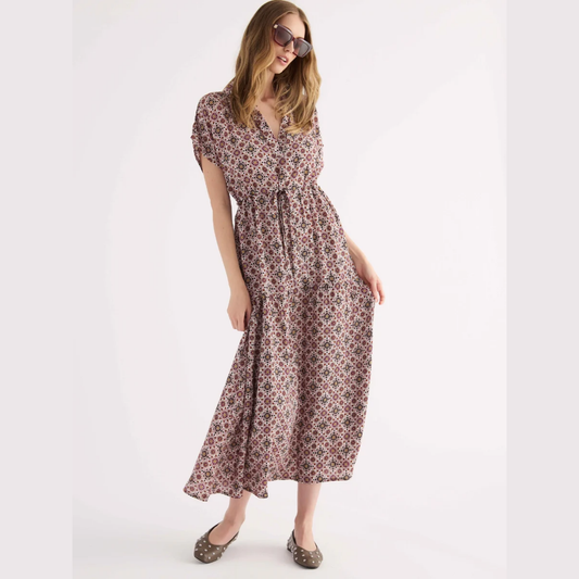Abito Midi con Stampa Geometrica SO84