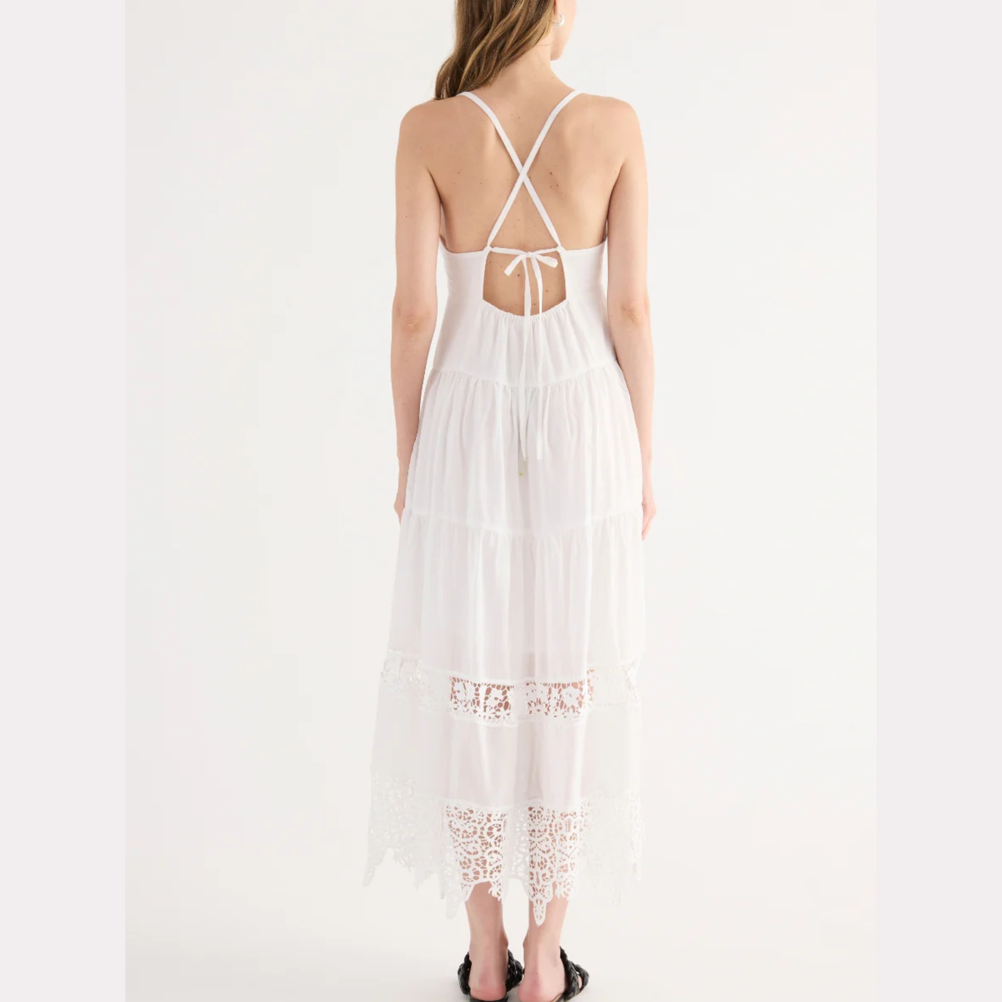 Abito Lungo Cotone Macramè SY82
