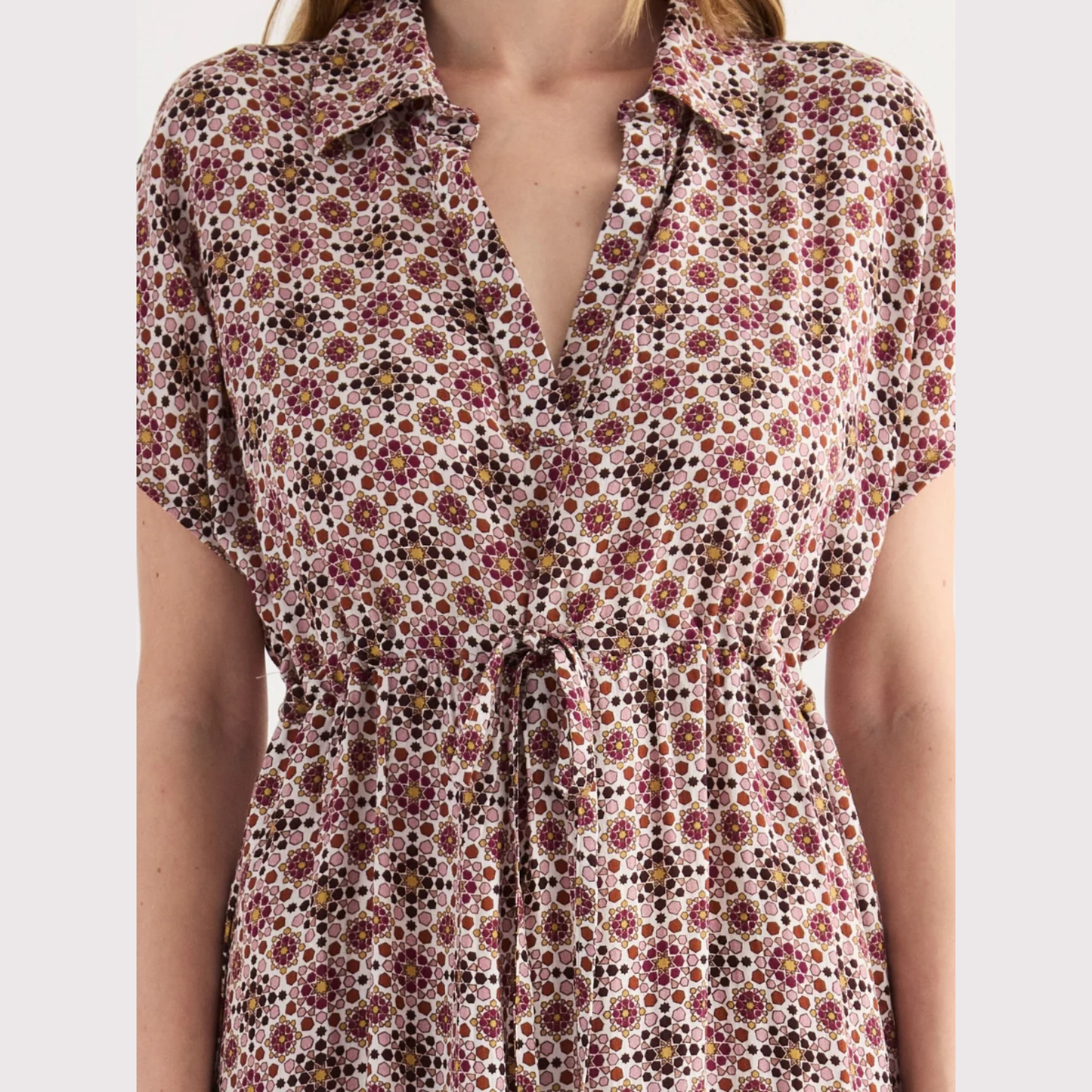 Abito Midi con Stampa Geometrica SO84