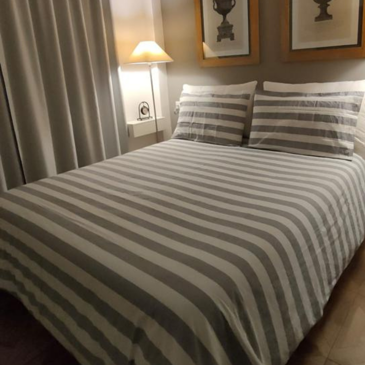 Copripiumino Righe 0805 su misura 100% cotone Pedersoli Casa