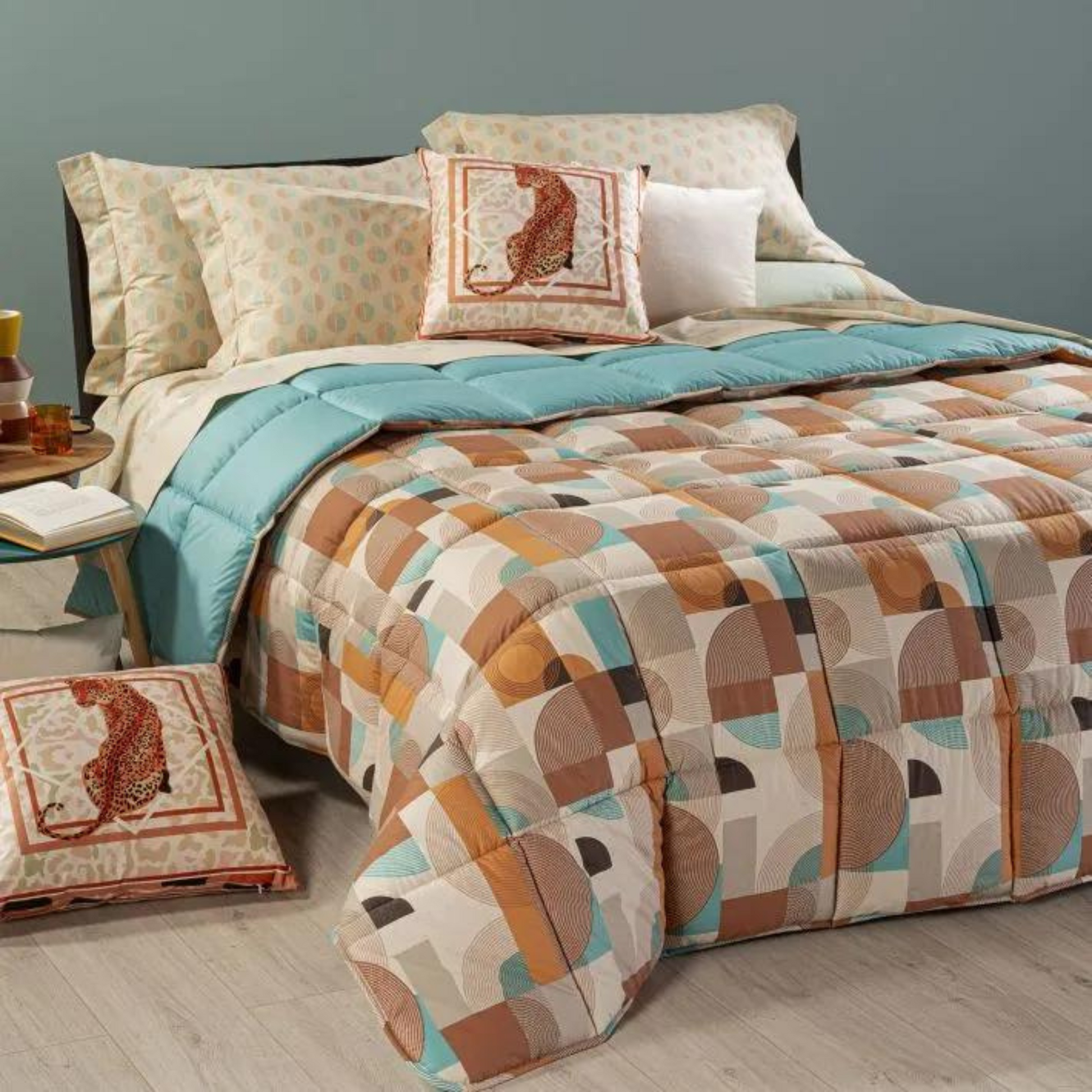 Set copripiumino acquerello blu, biancheria da letto in microfibra - Italia Set copripiumino acquerello blu, biancheria da letto in microfibra - Italia