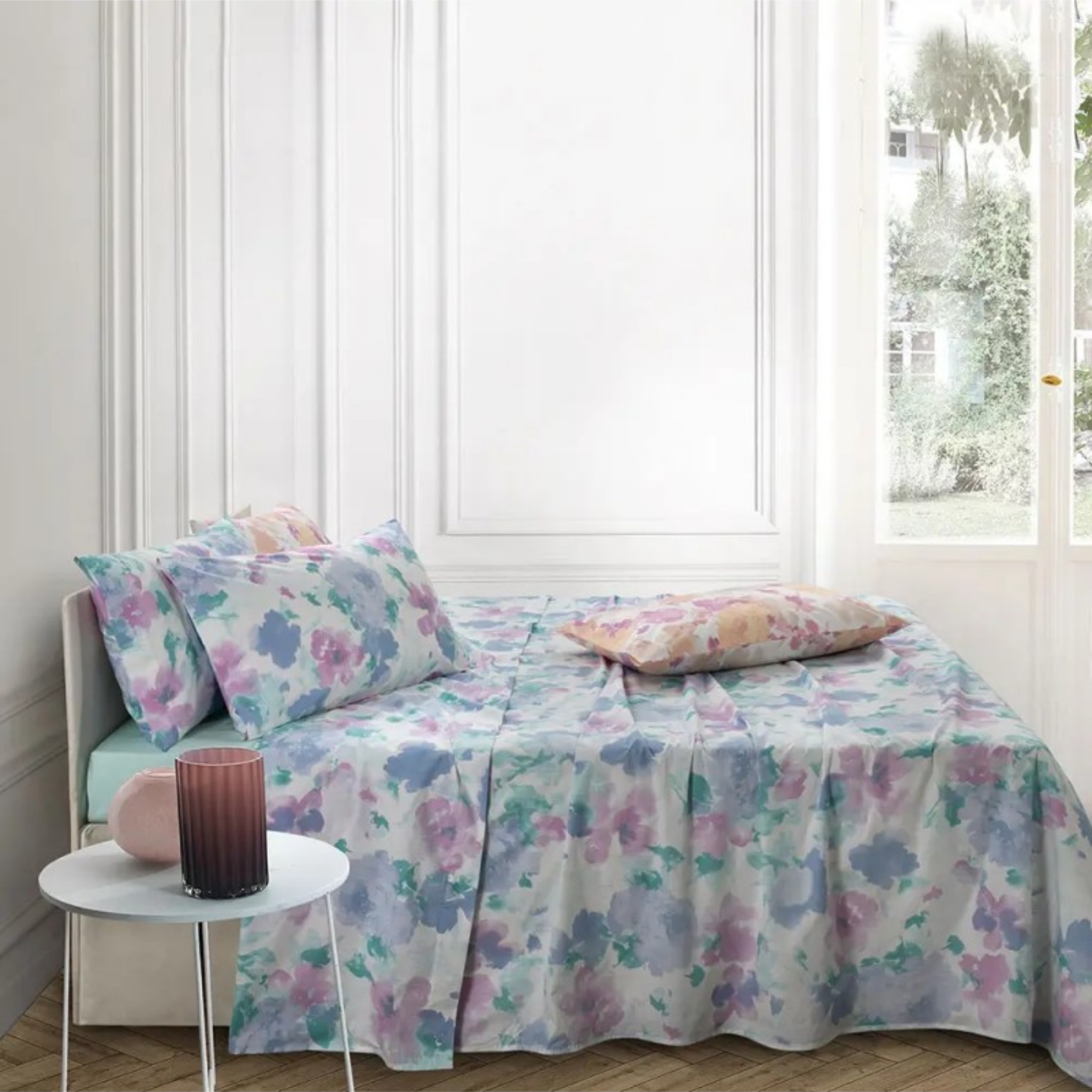 Completo Lenzuola Copriletto Laura Percalle di Cotone