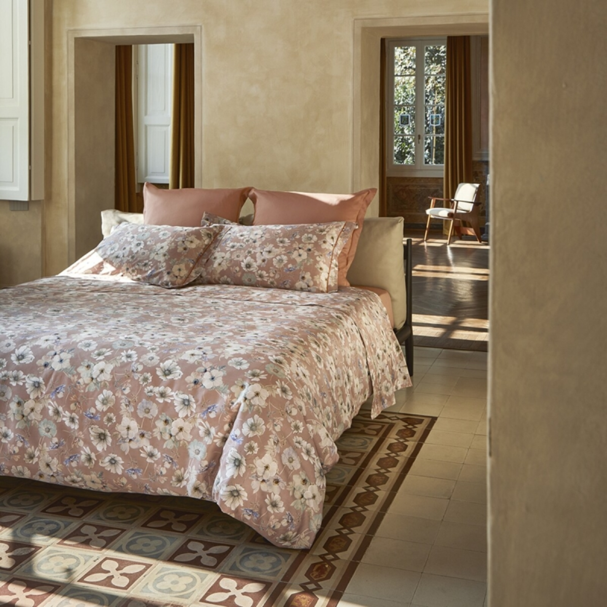 Completo Letto Orticola in raso di cotone