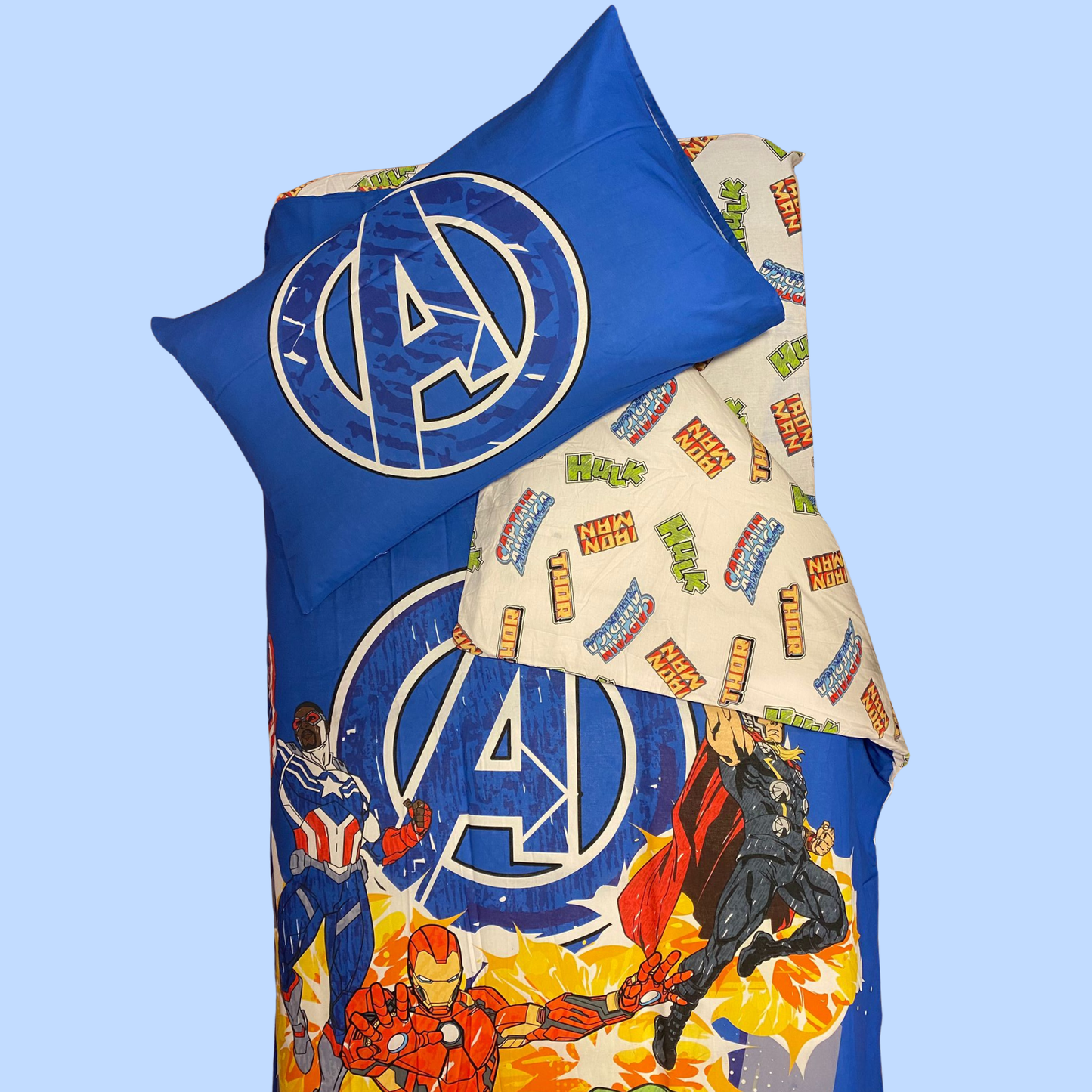 Completo copripiumino Avenger Fire 100% cotone