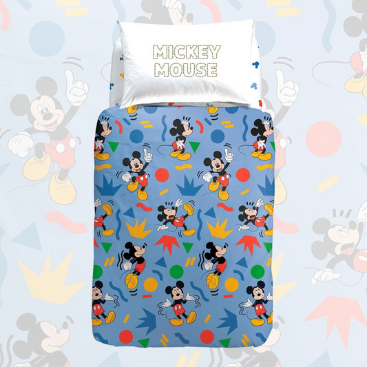 Completo copripiumino Mickey Colors 100% cotone