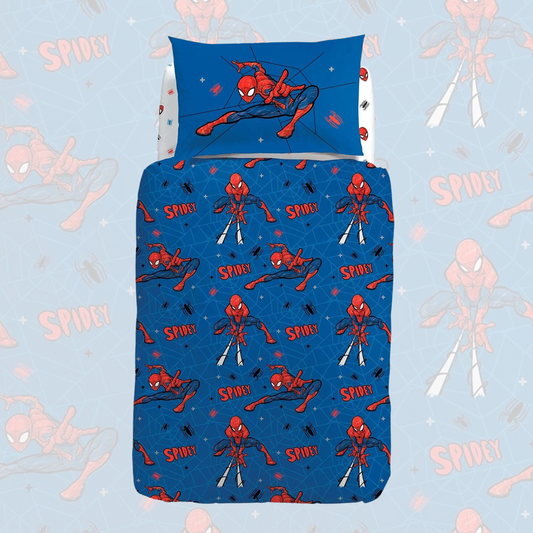 Completo copripiumino Spider Spidey 100% cotone