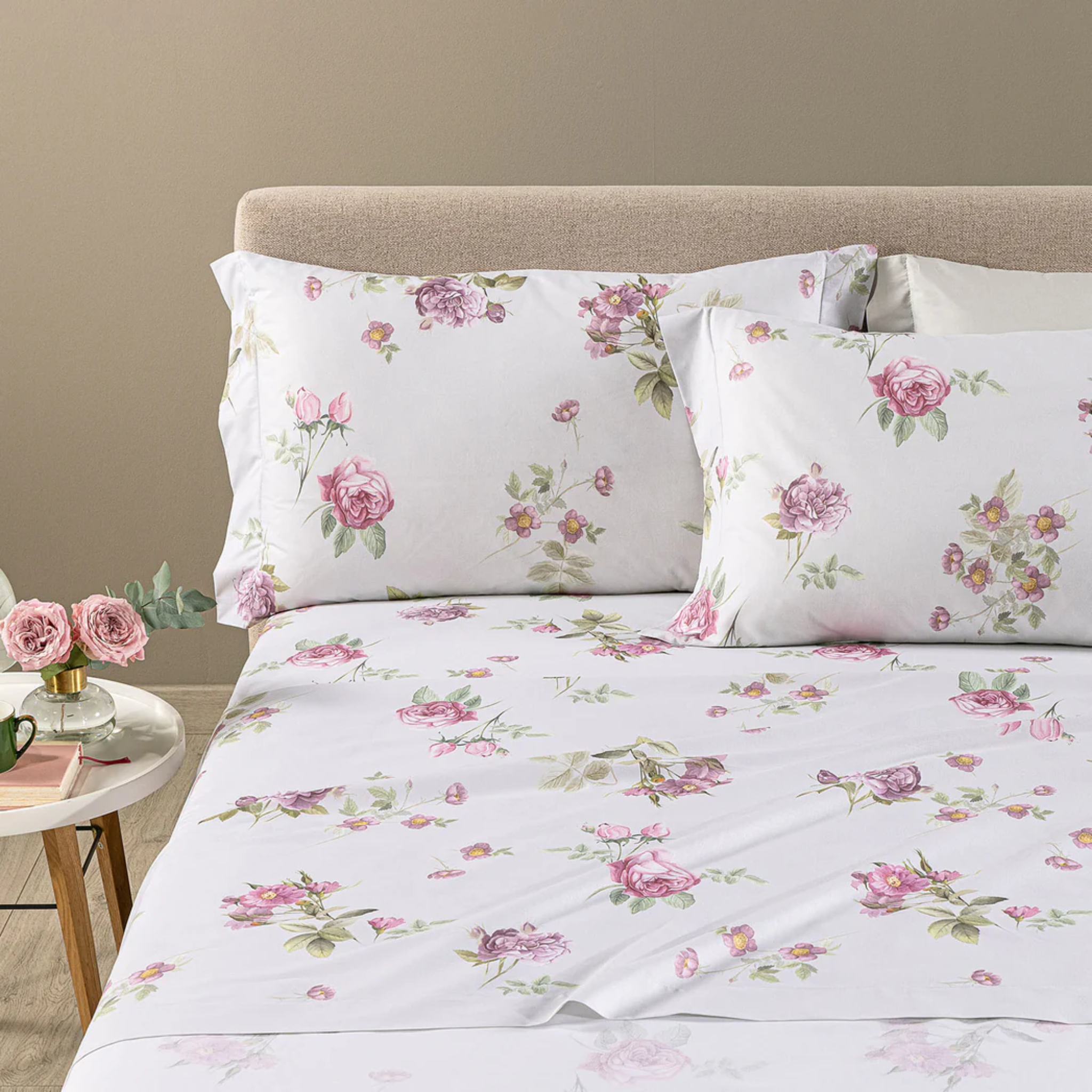 Completo lenzuola Giardino Romantico 100% cotone