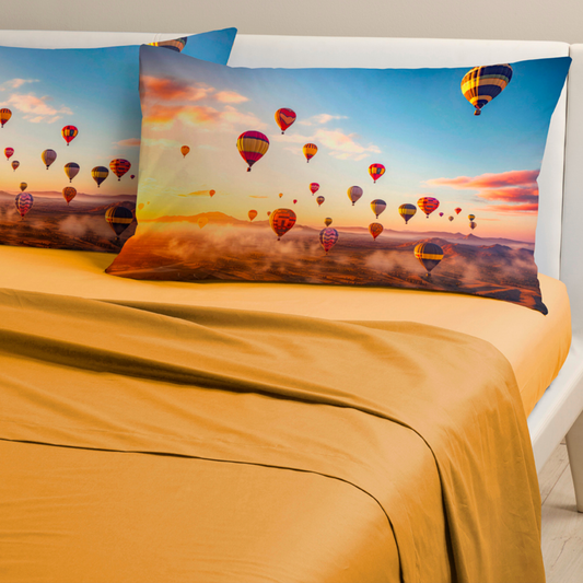 Completo Lenzuola Mongolfiera 100%  Cotone