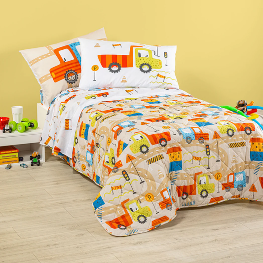 Copriletto trapuntato City Car Kids 100% cotone