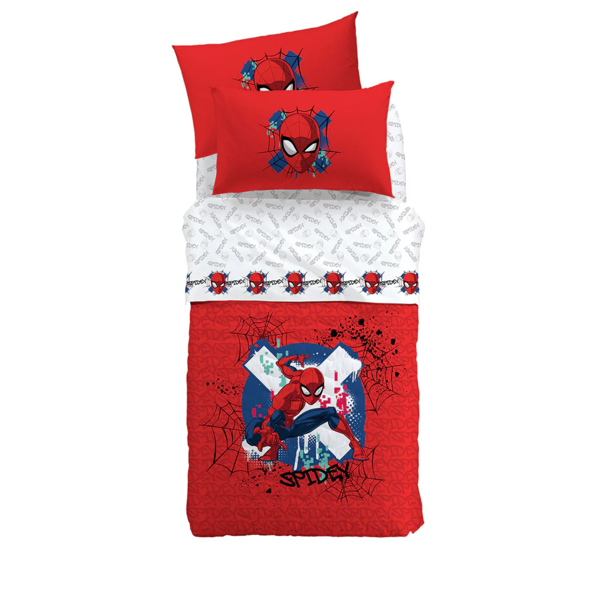 Copriletto trapuntato Spiderman Red 100% cotone