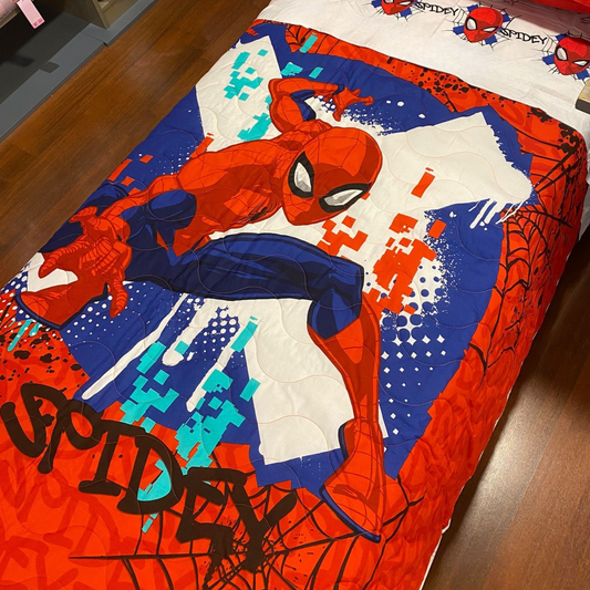 Copriletto trapuntato Spiderman Red 100% cotone