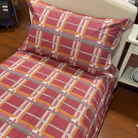 Copripiumino Quadretti 8607 su misura 100% cotone Pedersoli Casa