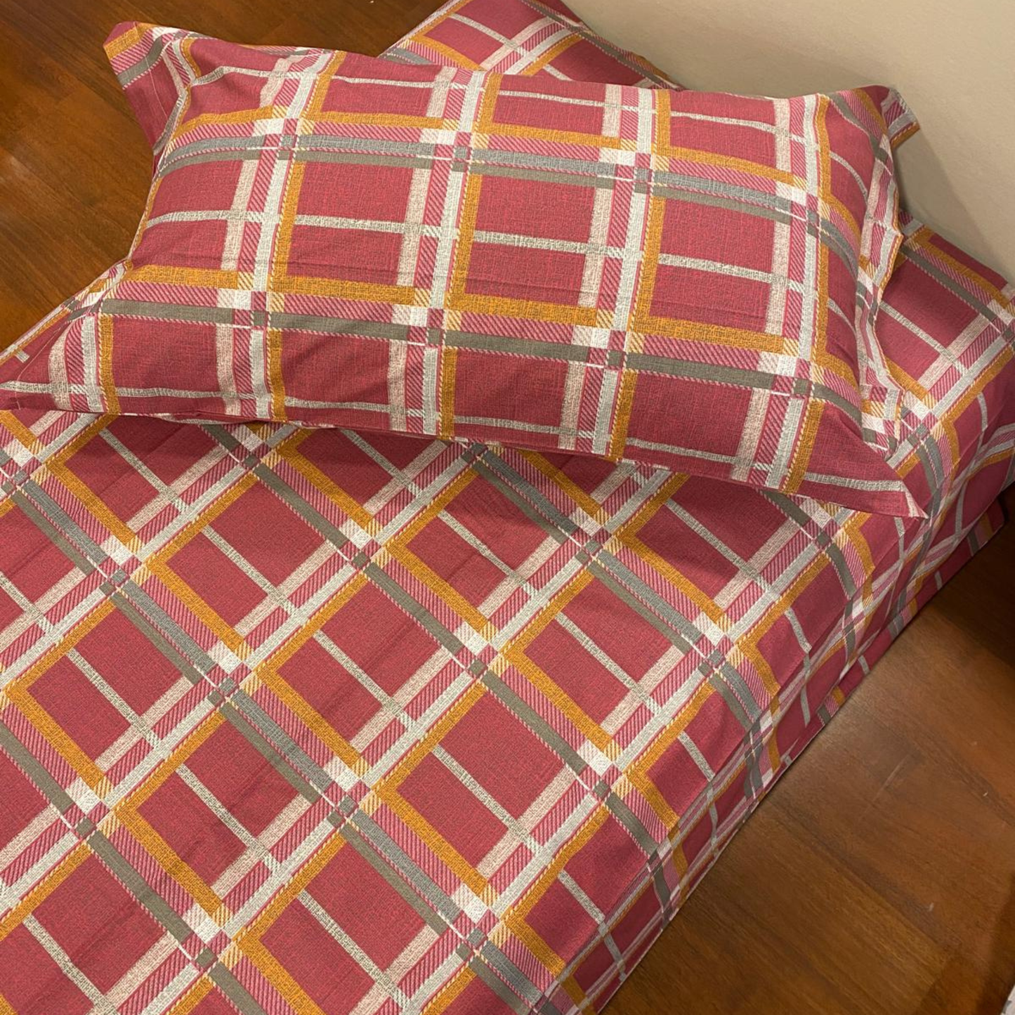 Parure Copripiumino Quadretti 8607 100% cotone