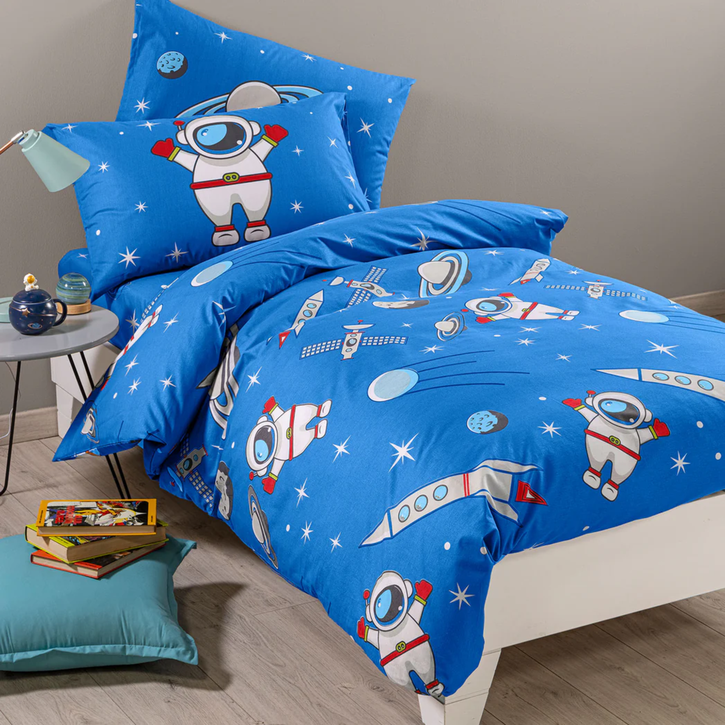 Completo Copripiumino Spazio Kids 100% cotone