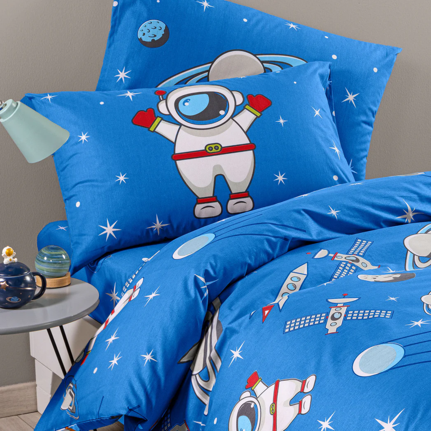 Completo Copripiumino Spazio Kids 100% cotone