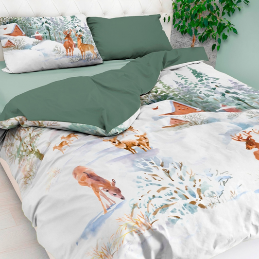 Parure Copripiumino Infinity White Mountain  100% puro cotone