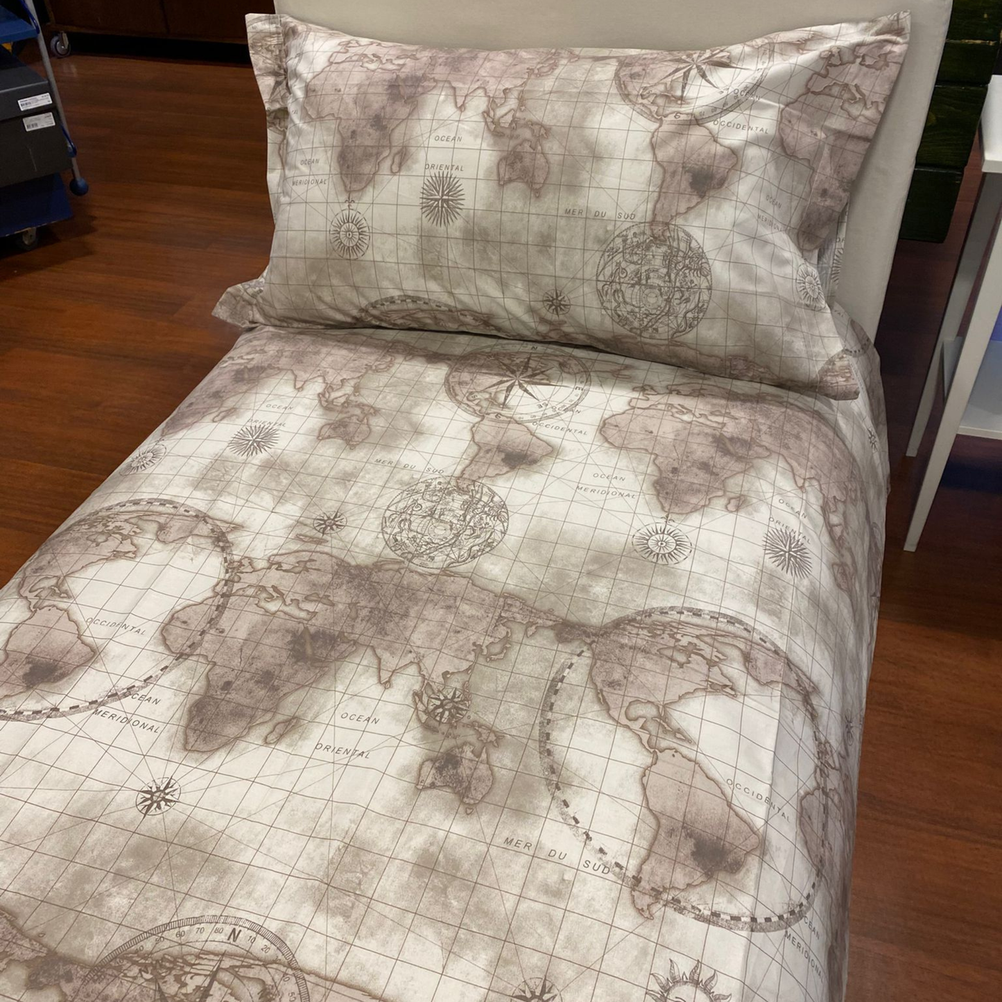 Parure Copripiumino Mappamondo 100% cotone