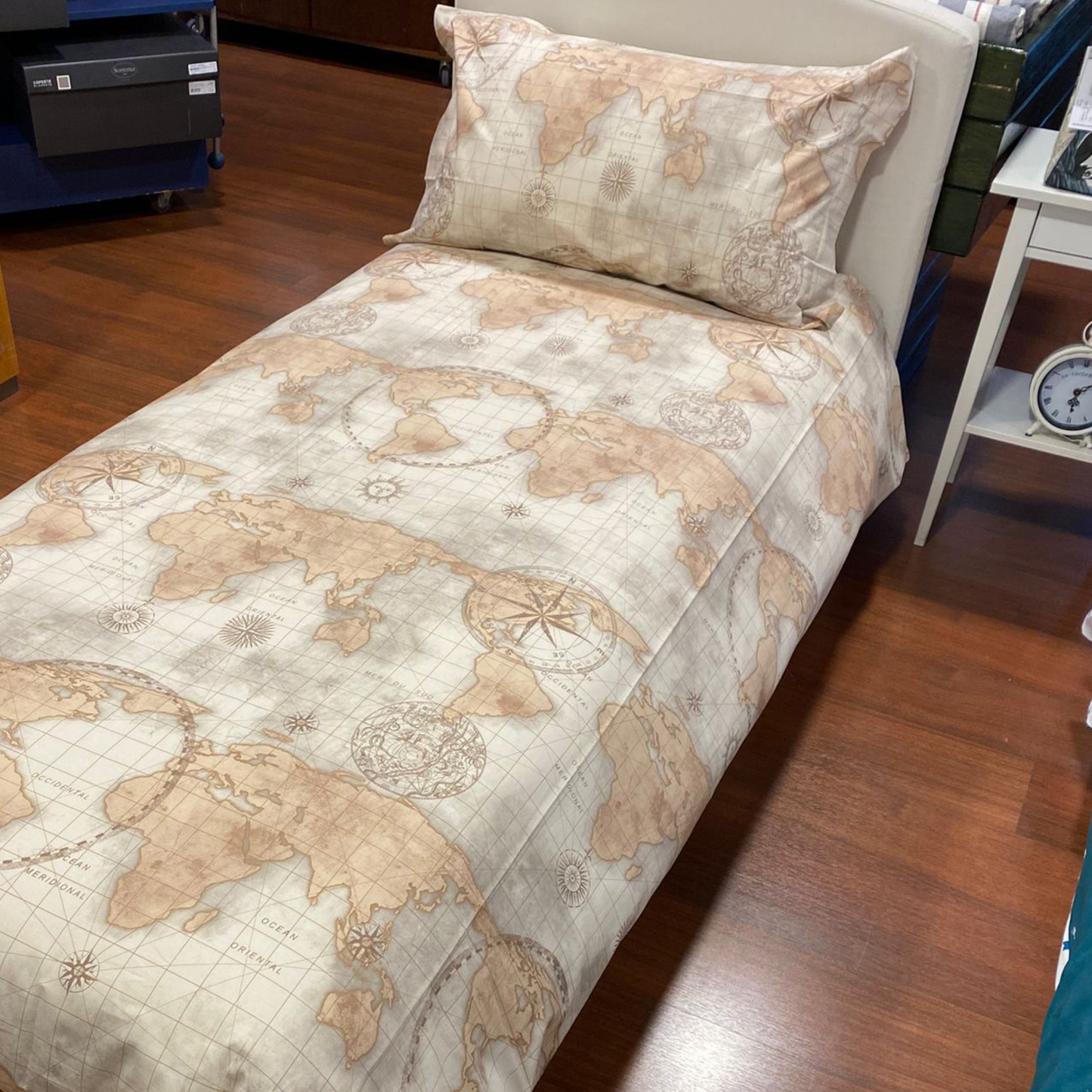 Parure Copripiumino Mappamondo 100% cotone