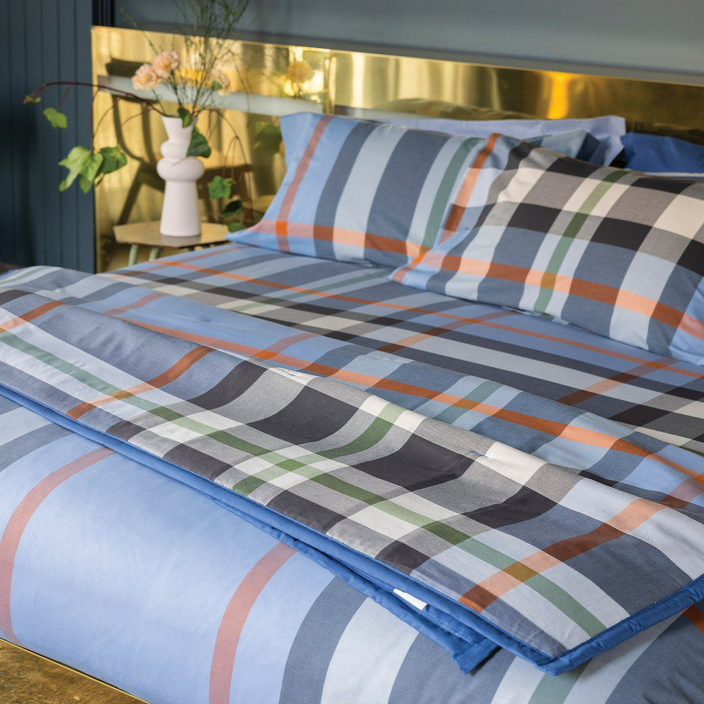 Parure copripiumino River 100% cotone pettinato tinto filo