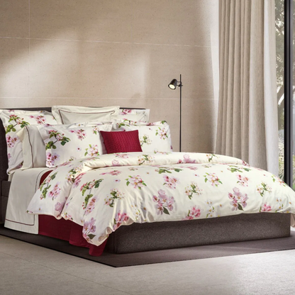 Parure copripiumino Ciliegio 100% raso di cotone stampato