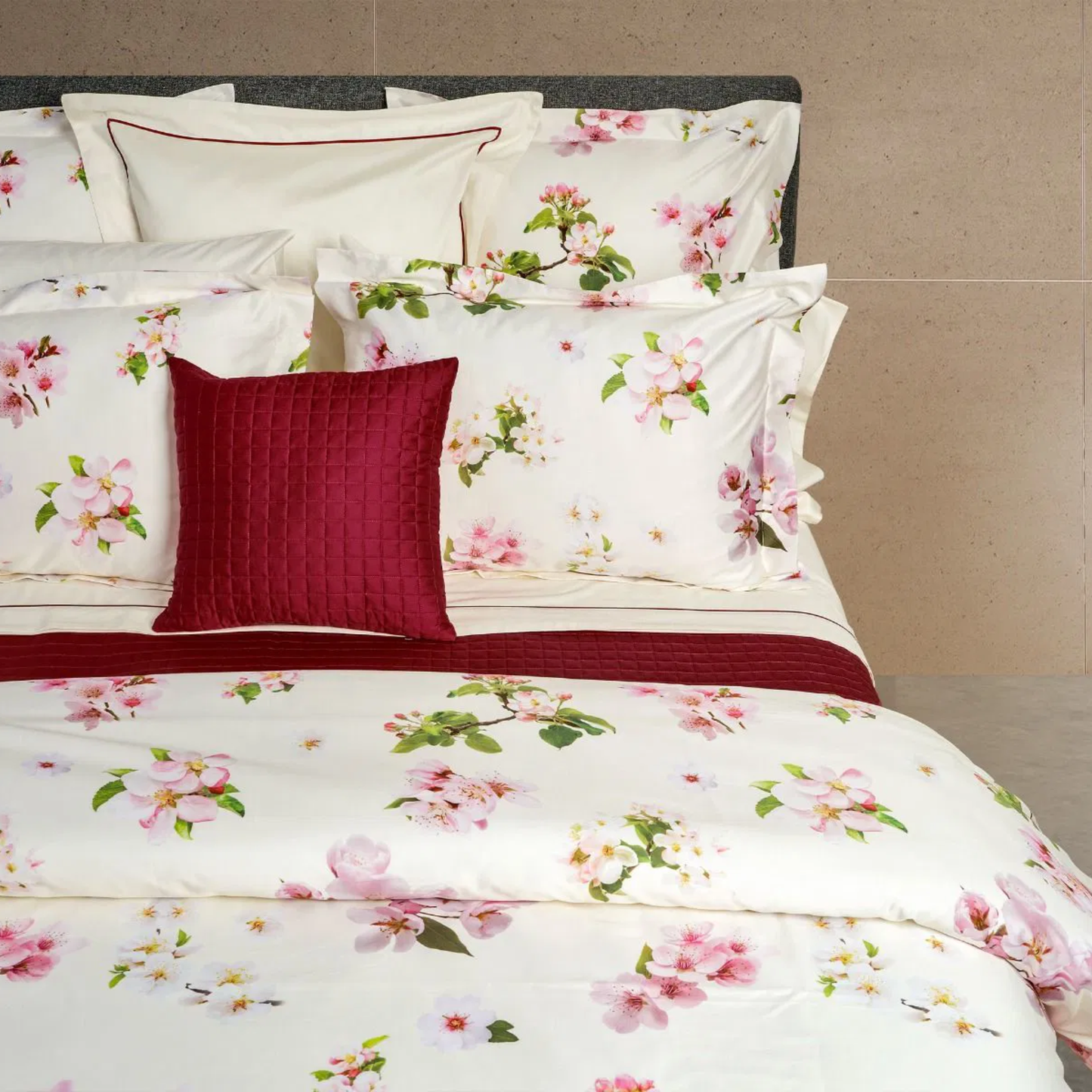 Parure copripiumino Ciliegio 100% raso di cotone stampato