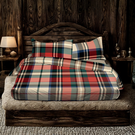 Parure copripiumino Fortuny 100% cotone pettinato tinto filo