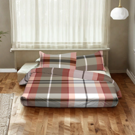 Parure copripiumino Kai 100% cotone pettinato tinto filo Fine Serie