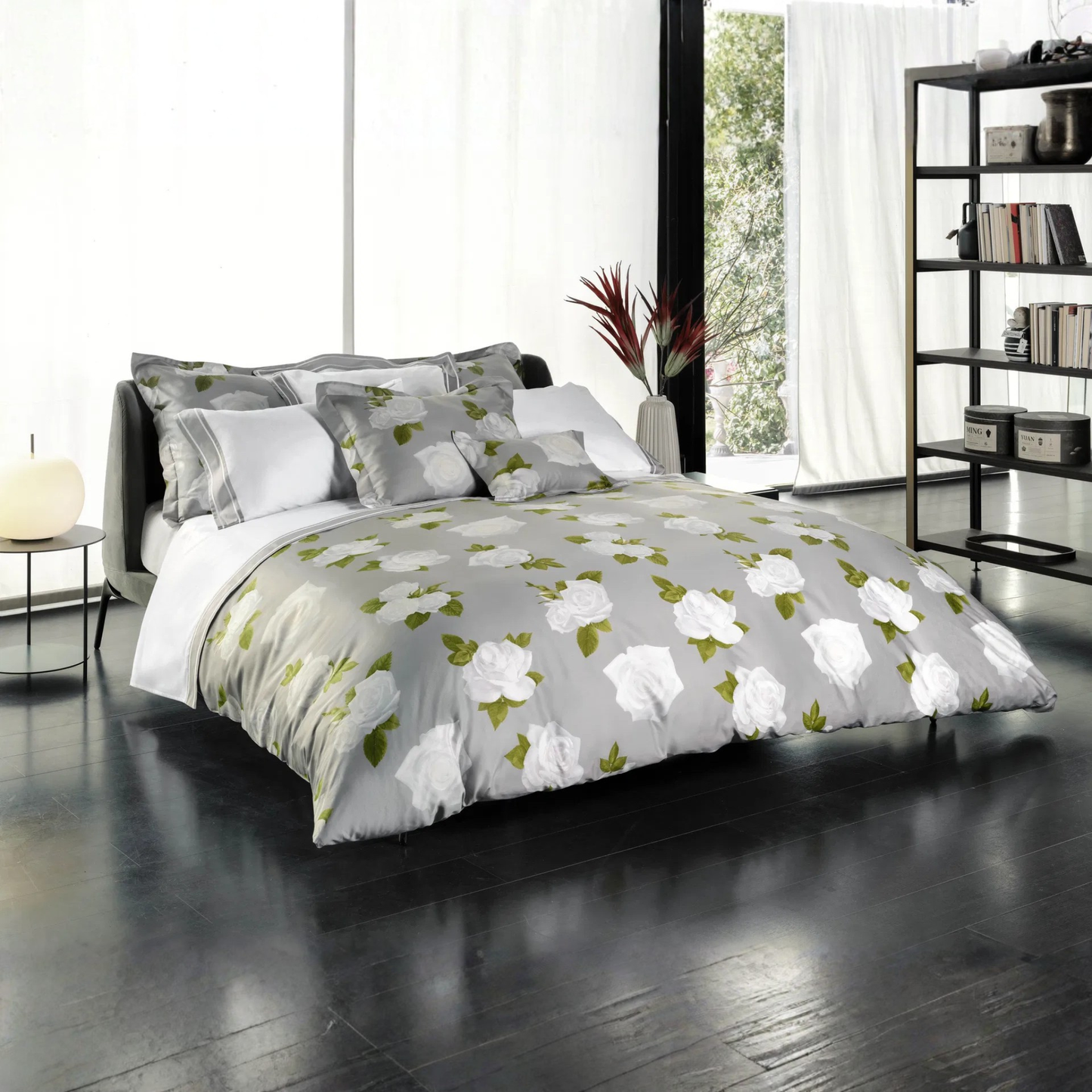 Parure copripiumino Levanto 100% raso di cotone stampato