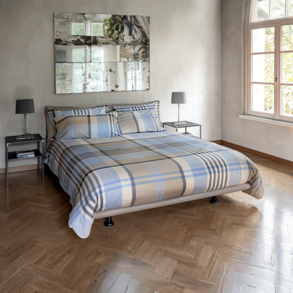 Parure copripiumino Lucan 100% cotone pettinato tinto filo