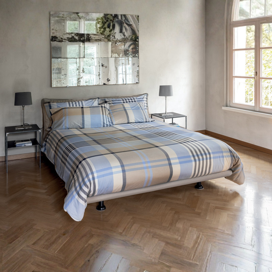 Parure copripiumino Lucan 100% cotone pettinato tinto filo