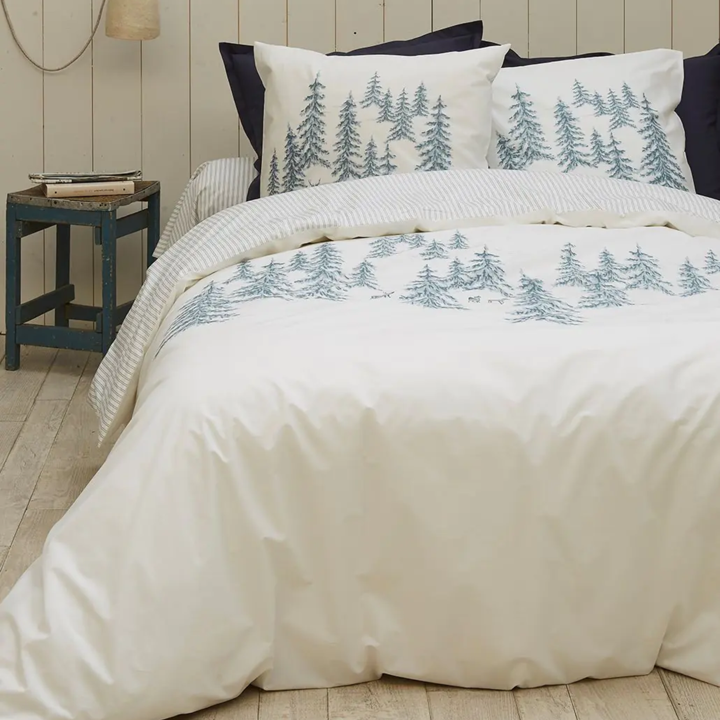 Parure copripiumino Rècit d'Hiver in percalle makò