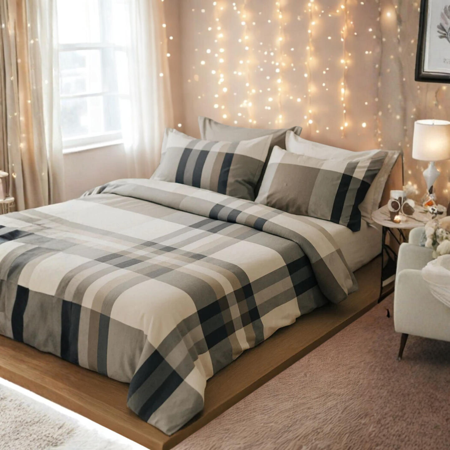 Parure copripiumino Rhino 100% cotone pettinato tinto filo