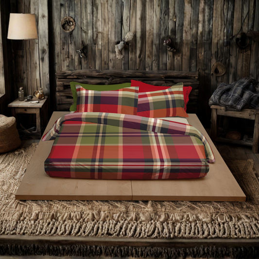 Parure copripiumino Tobias 100% cotone pettinato tinto filo