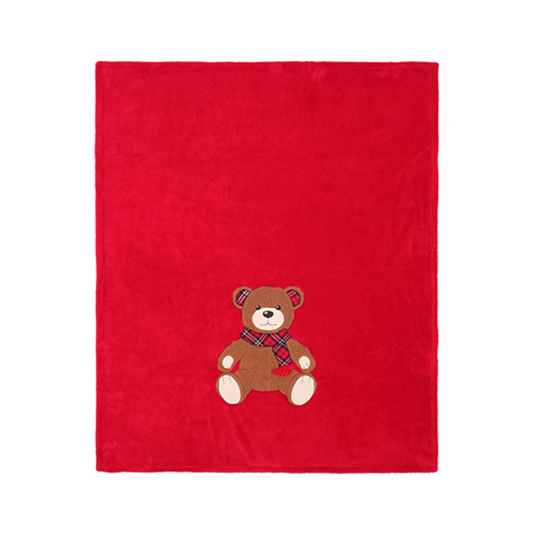 Plaid in Bussy effetto peluche con ricamo Theodore 6M35004